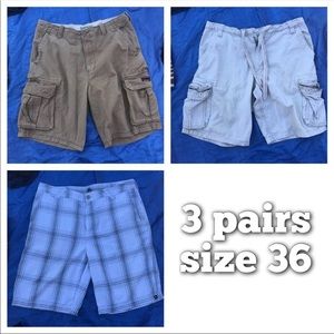 3 pairs of cargo shorts